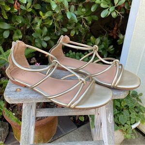 A New Day by Target Gold Shimmer Shiny Rope Sandal Size 8.5 Women. EUC!